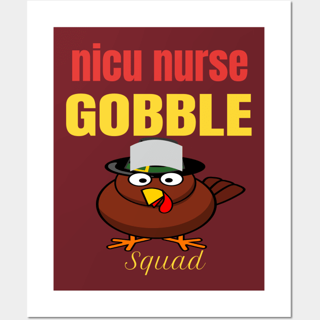 Nurse Turkey Fquad Funny Thanksgiving gift Wall Art by rami99